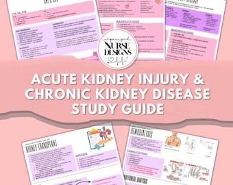 Kidney (AKI & CKD) Nursing School Study Guide, Nursing School Notes, Printable Nursing School Templates