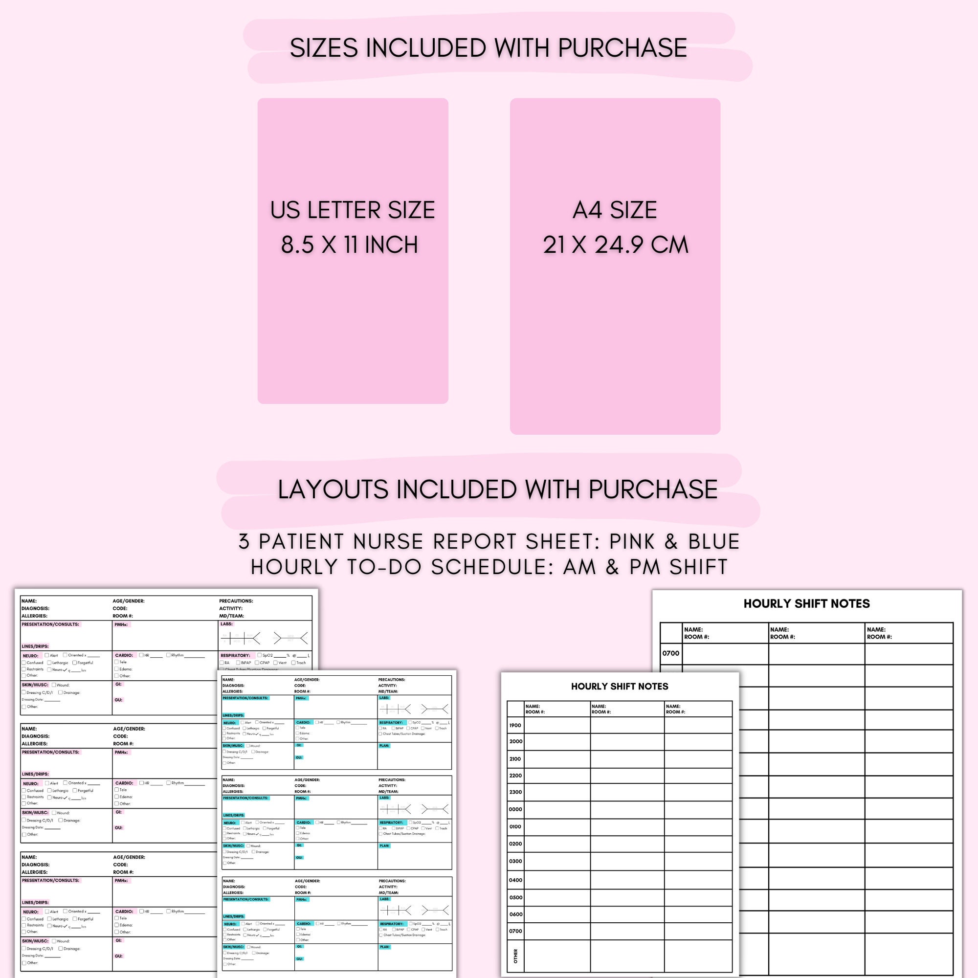 Hourly Report.pdf Nurse Report Sheet: Hourly To-do List, SBAR (printable PDF Template) - Etsy