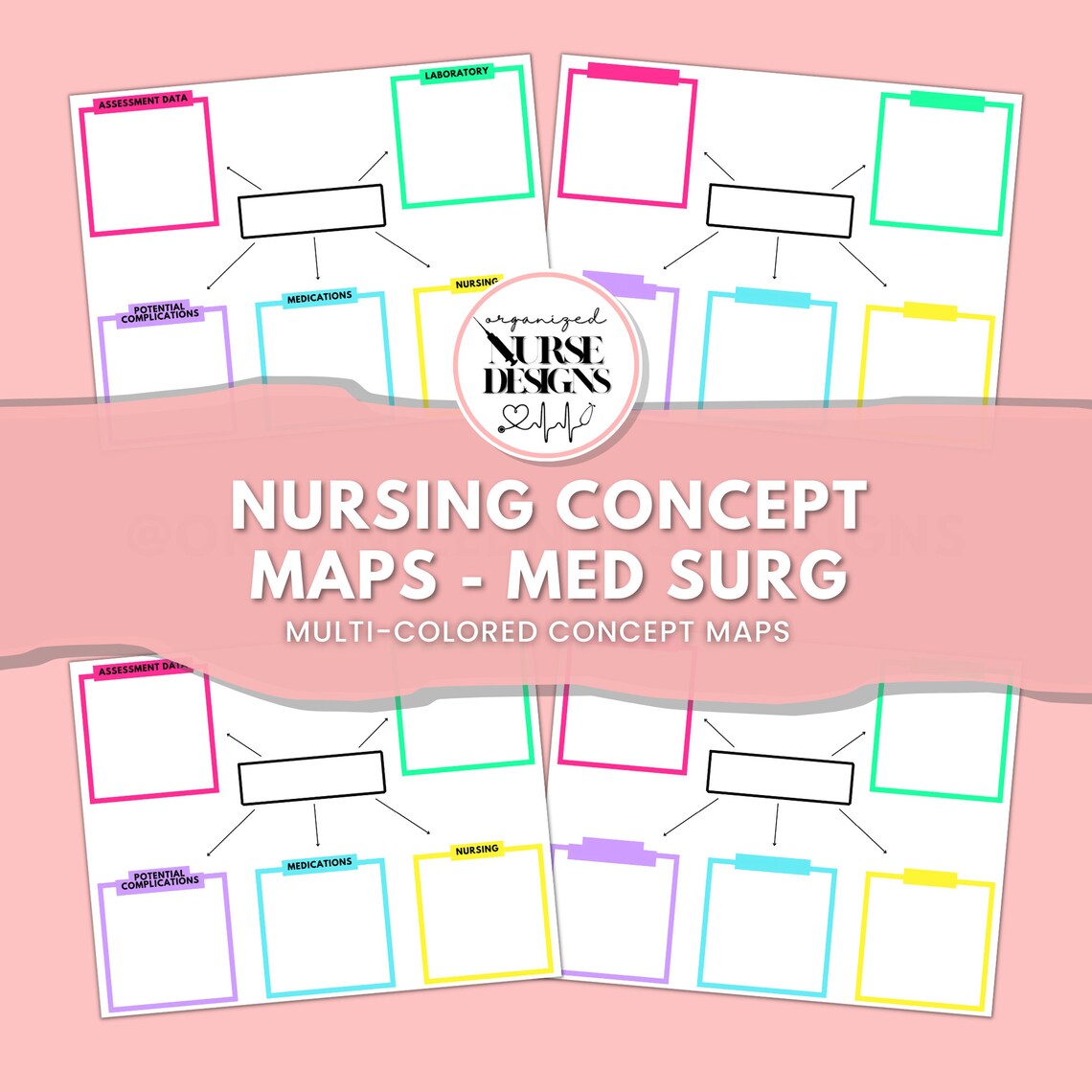 Med Surg Nursing Concept Maps Template Nursing Student Etsy