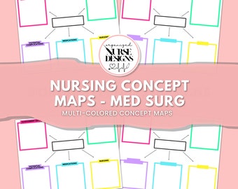 Med Surg Nursing Concept Maps Template | Nursing Student | Nurse | Nursing School | Concept Map | Nursing Planner | NCLEX | Nurse Templates