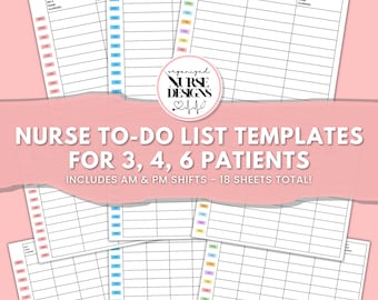 Nurse Hourly To-Do List Template: Med Surg Report Sheet (Printable PDF Digital Download)