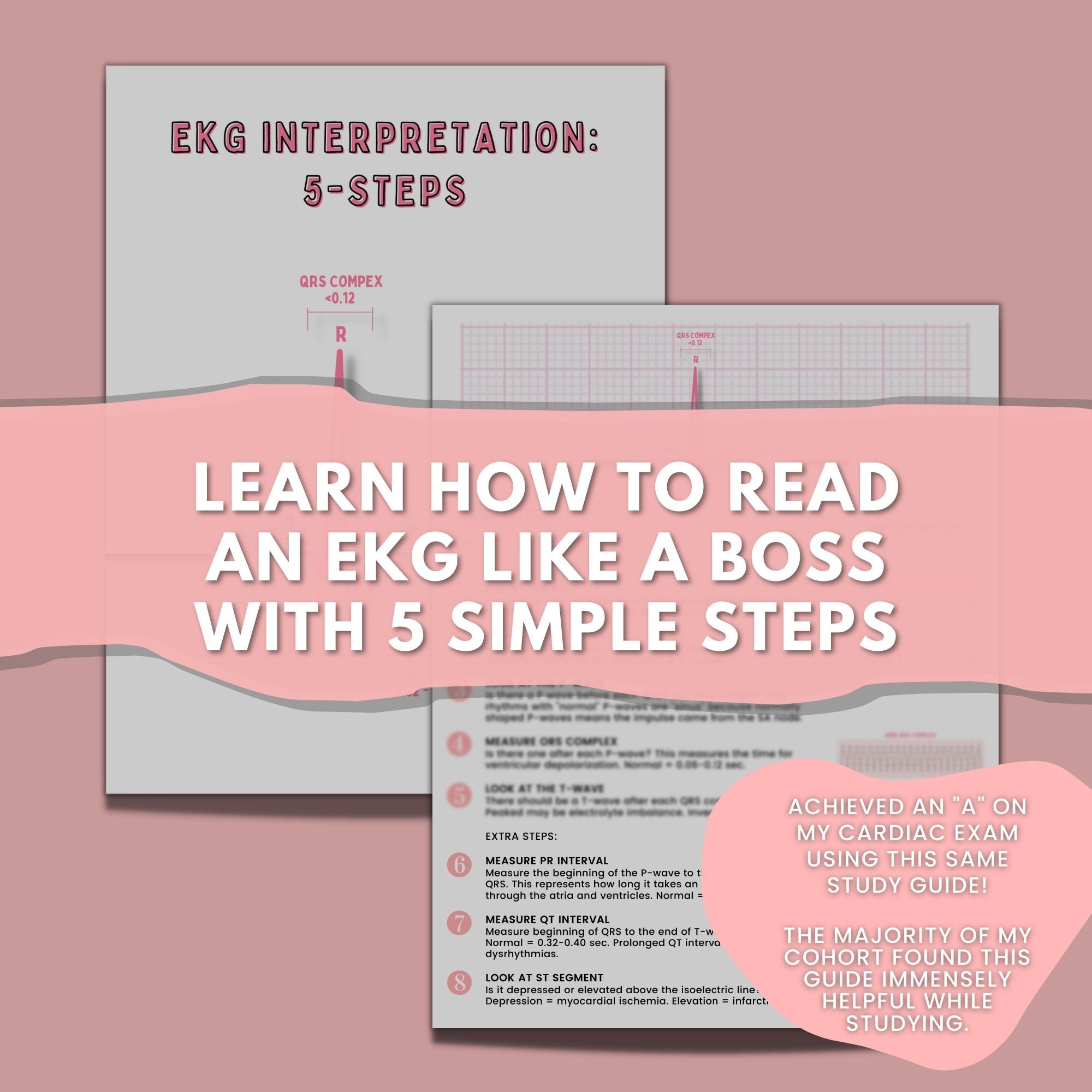 EKG Dysrhythmia Cheat Sheet Bundle: Nursing School Study Guide (digital ...