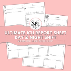ICU Nurse Report Sheet: Minimalistische Pflege To-Do-Liste (druckbare Vorlage)