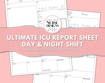 ICU Nurse Report Sheet | Nurse Brain Sheet | Nursing To Do List | Critical Care Nurse Handoff Report Sheet | Printable Template