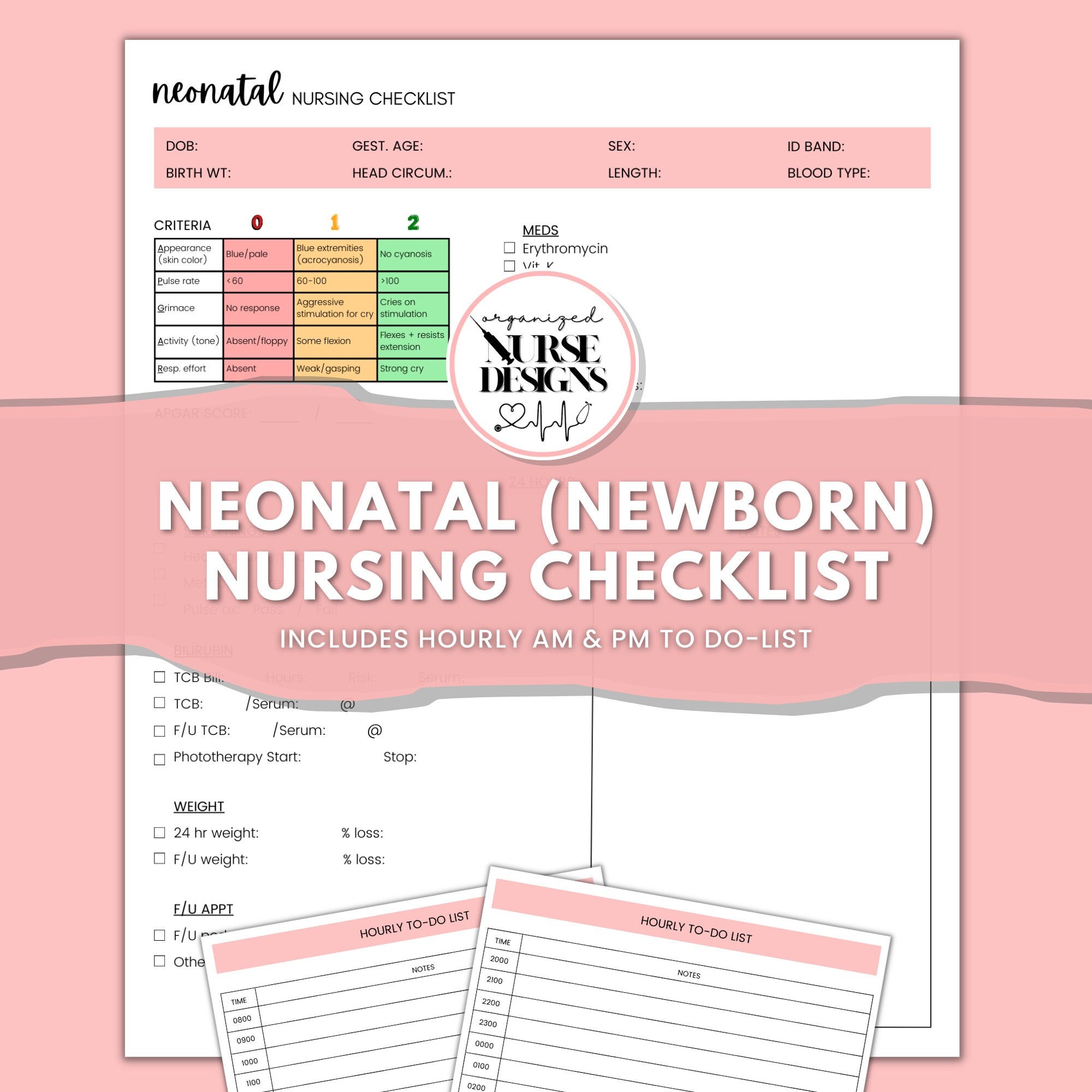 Newborn Headtotoe Nursing Assessment Checklist Labor and Delivery
