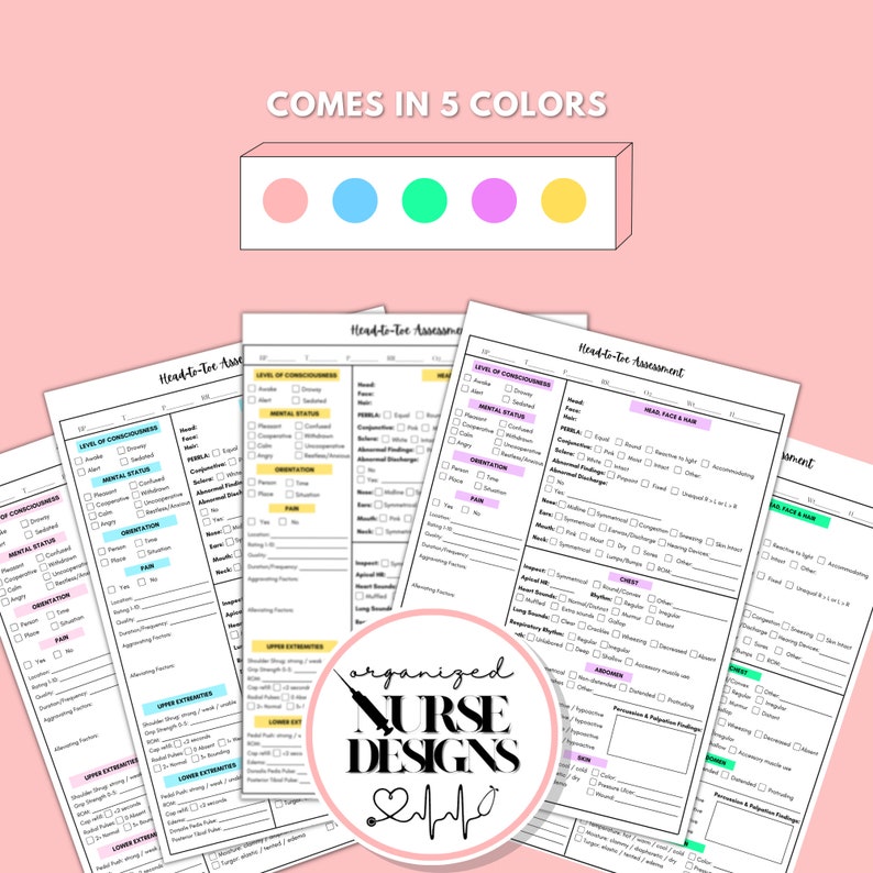 Head-to-toe Assessment Template | Nursing Student | Step-by-step Guide ...