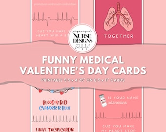 Funny Medical Valentine's Day Cards: Printable Nurse Valentines (PDF)