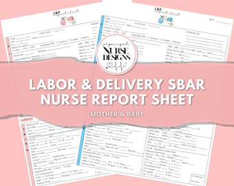 Labor and Delivery Nurse Report Sheet SBAR | Nurse Brain Sheet | OB Nurse | Nursing Student | Nursing School | LnD Nurse | Maternity Nursing