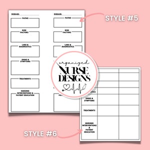 K&ouml;nnte beinhalten: Zwei druckbare Krankenpflege-Studienbl&auml;tter mit unterschiedlichen Layouts. Das erste Blatt hat eine Spalte f&uuml;r Krankheit, Risikofaktoren, Laboruntersuchungen und Diagnostik, Symptome, Behandlungen und Pflegeinterventionen sowie Patientenaufkl&auml;rung. Das zweite Blatt hat eine Tabelle mit Spalten f&uuml;r Krankheit, Risikofaktoren, Laboruntersuchungen und Diagnostik, Symptome, Behandlungen und Pflegeinterventionen sowie Patientenaufkl&auml;rung.