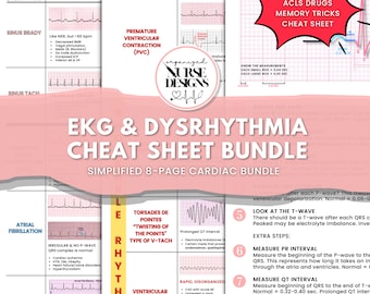 Cardiac EKG Interpretation Nursing School Study Guide | Nursing School Notes Bundle | EKG & Dysrhythmias | Nursing Student