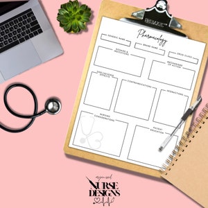 Pharmacology Nursing Template Nursing Student Printable Nursing School Nursing Template Nurse Pharmacology Study Guide image 3