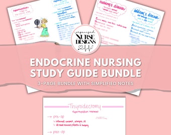 Endocrine Nursing Study Guide: Thyroid Disorders, Med Surg Notes (Printable PDF)
