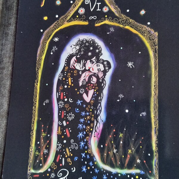 Fridge Magnet - Magnetic Postcard, The Lovers, Fridge Art, Tarot Art, Tarot, The Kiss, Robert and Mary, Gustav Klimt, Major Arcana