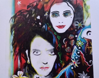 The Same Deep Water Art Print - Robert Smith - The Cure - Robert and Mary - Romantic Art - Wall Decor - Rock Art - Goth Art