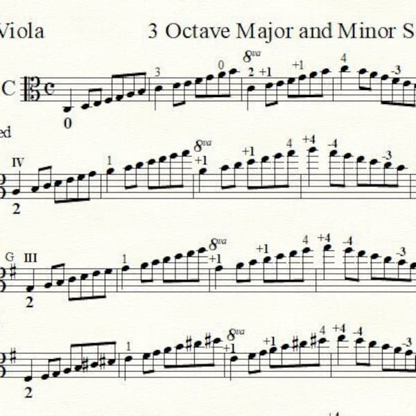 Viola: 3 Octave Major and Minor Scales for Viola