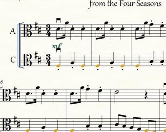 Autumn, 3rd mvt., from the Four Seasons- for viola solo or duet, and piano accompaniment