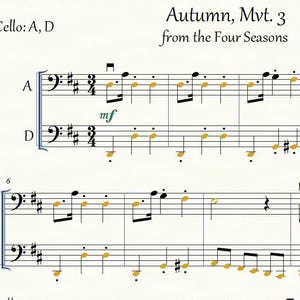 Jesień z Czterech Pór Roku, część 3. Solo na wiolonczelę/duet