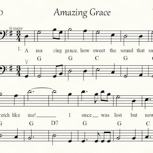 Amazing Grace: Cello and Bass Solo/Duet, with Piano Accompaniment
