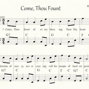 Come, Thou Fount, for Cello or Bass Solo/Duet, with Piano Accompaniment