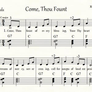 Come, Thou Fount, 2 Klavierarrangements: 1 leichtes und 1 mittelschweres