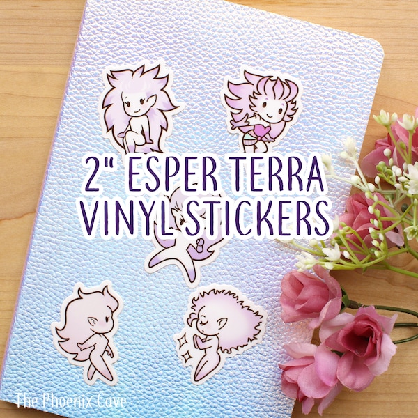 FF6 Esper Terra 2" Stickers - 5 designs - Trance Terra-  Cute Final Fantasy vinyl stickers - pastel kawaii stationery - waterproof decals