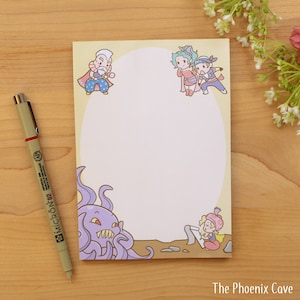 Ultros and Relm Large Note Pad - 5x7" memo pad - Final Fantasy VI stationery memo