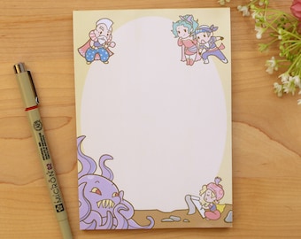 Ultros and Relm Large Note Pad - 5x7" memo pad - Final Fantasy VI stationery memo