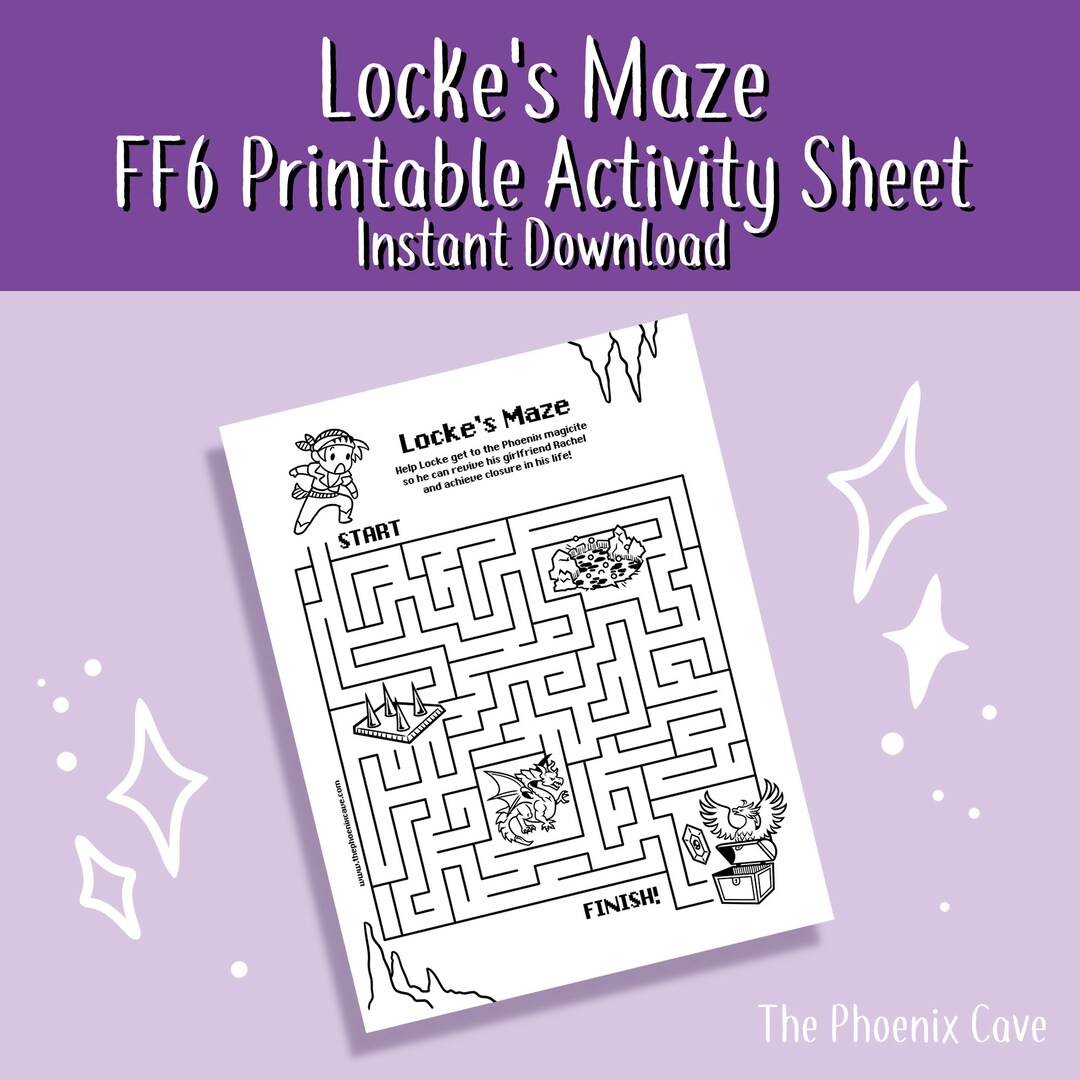 Printable FF6 Activity Sheet - Locke's Maze - Instant Digital Download ...