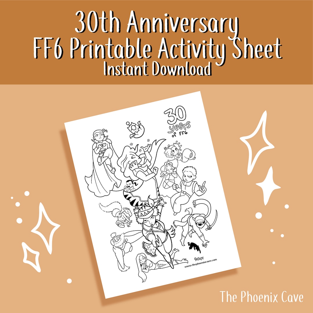 Printable FF6 Activity Sheet - 30th Anniversary Coloring Sheet ...