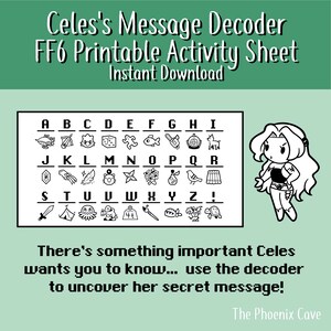 Printable FF6 Activity Sheet - Celes's Message Decoder - Instant ...