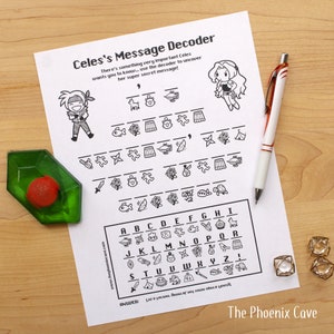 Printable FF6 Activity Sheet - Celes's Message Decoder - Instant ...