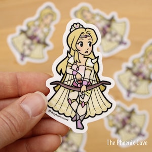 FF4 ローザ - 3インチ ビニール ステッカー - かわいいファイナル ファンタジー IV 防水ステッカー - パステル ステーショナリー - レトロ ゲーム ステッカー - 白魔道士 アーチャー デカール