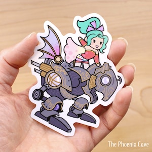 FF6 テラ on Magitek - 3インチ ビニール ステッカー - かわいいファイナル ファンタジー VI 防水ステッカー - パステルカラーのかわいい文房具 - ゲーマー向けのオタク向けギフト