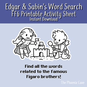 Printable FF6 Activity Sheet - Edgar &amp; Sabin's Word Search - Instant ...