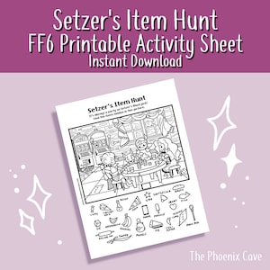 Printable FF6 Activity Sheet - Setzer's Item Hunt - Instant Digital ...