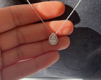 Swarovski Jewelry Accessory Sterling Silver Diamond Model Drop Necklace With Swarovski Stones Gift for Mothers day, Birthday, for her