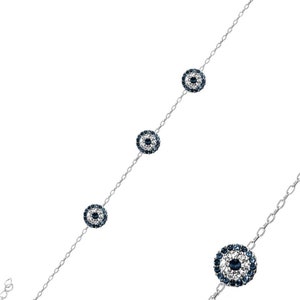 Ashura Jewelry Accessory Sterling Silver Rhodium Bracelet With Zircon Stone, Gift for Mothers day, Birthday, for her