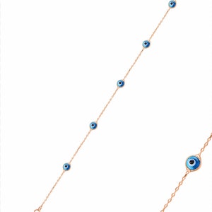 Ashura Jewelry Accessory Sterling Silver Rose, Glass Eye Evil Eye Bracelet, Gift for Mothers day, Birthday, for her