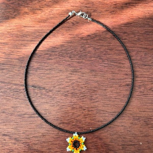 Handmade Flower Necklace With Baked Sand Beads