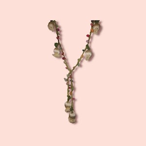 Handmade Colored Pearl Knitted Pomegranate Flower Necklace