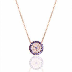 Ashura Jewelry Accessory Sterling Silver Evil Eye Model Necklace Gift for Mothers day, Birthday, for her