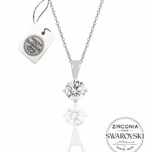 Swarovski Schmuck Accessoire Sterling Silber Swarovski Solitär Halskette Geschenk für Muttertag, Geburtstag, für sie