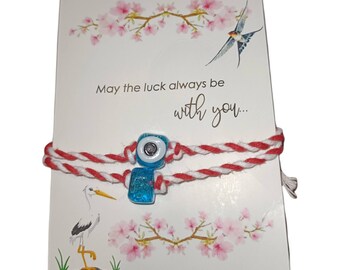 Martenitsa Bulgarian Bracelet, Evil Eye Martenica Bracelet, Red and White Martis Bracelet