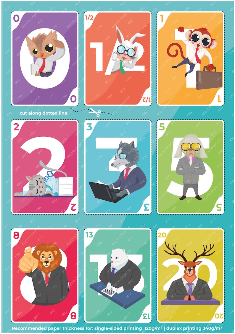 Planning Poker Cards Story Points Printhome Etsy