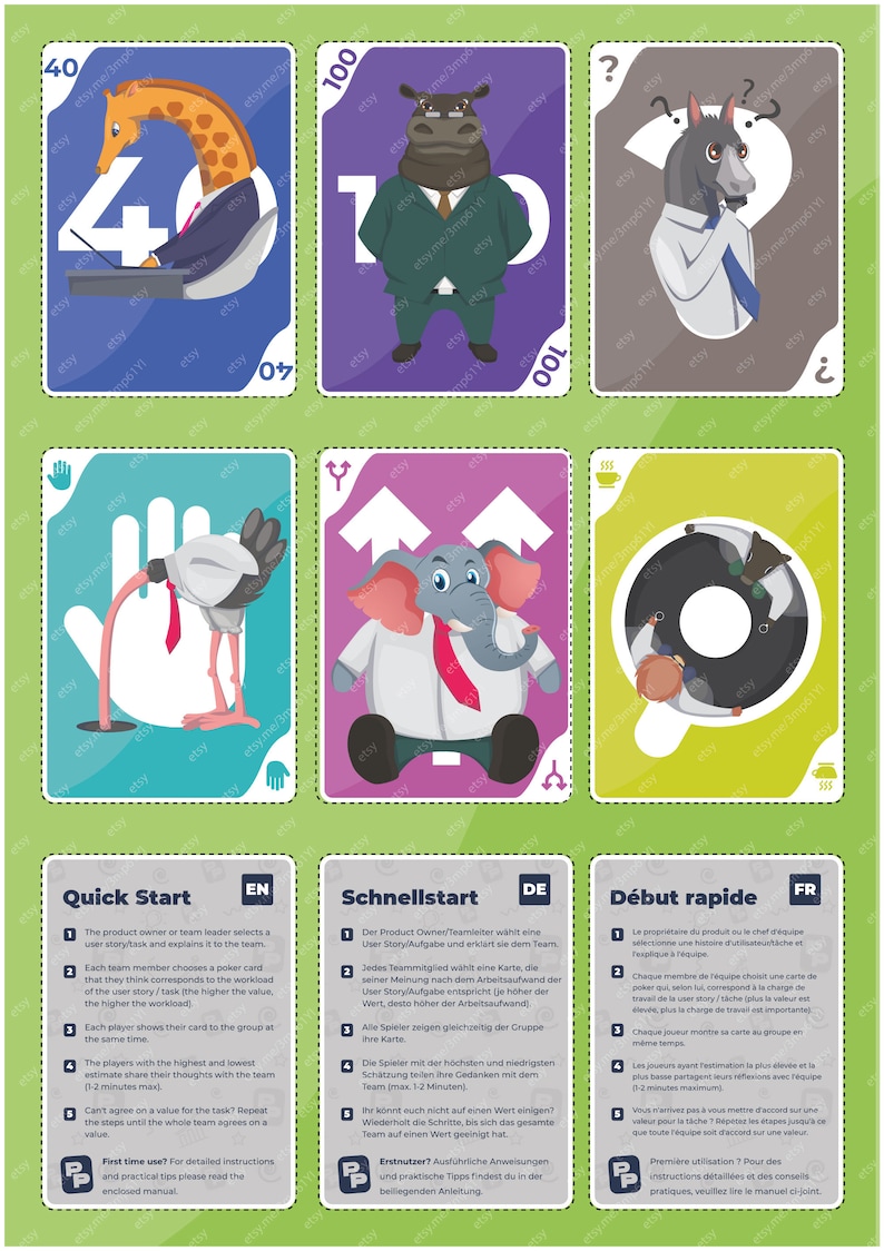 Planning Poker Cards Story Points Printhome Etsy