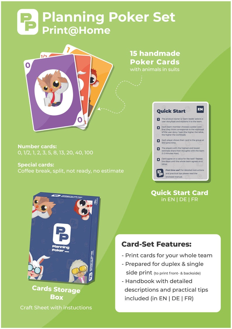 Planning Poker Cards Story Points Printhome Etsy