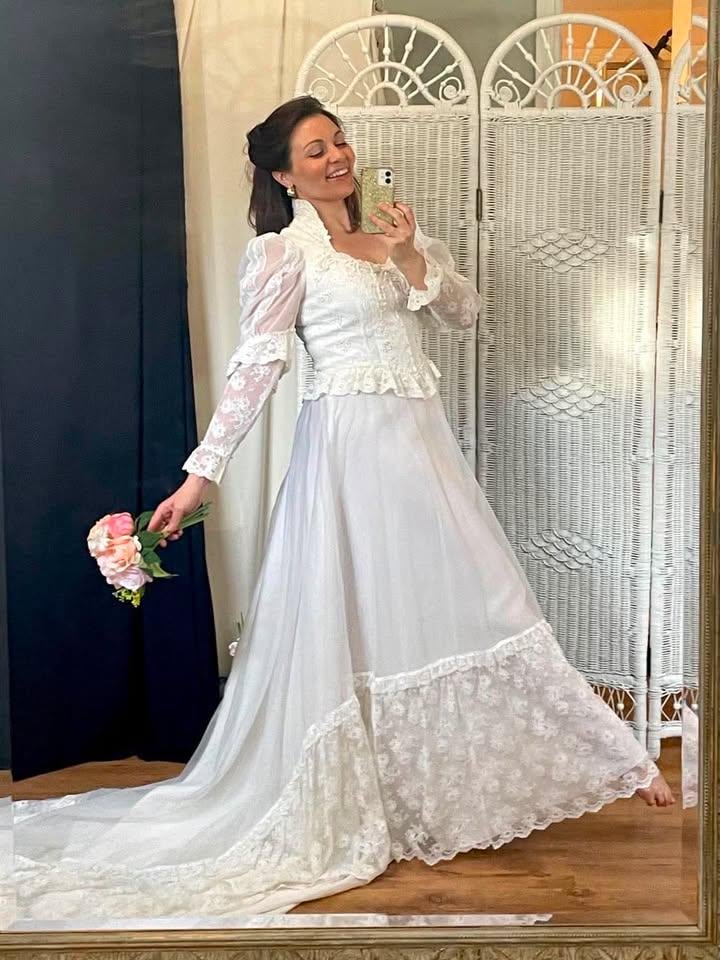 purple floral long sleeve dress Puffy Sleeves Lavender Tulle Floral Embroidery Formal Dress – Ohmollydress
