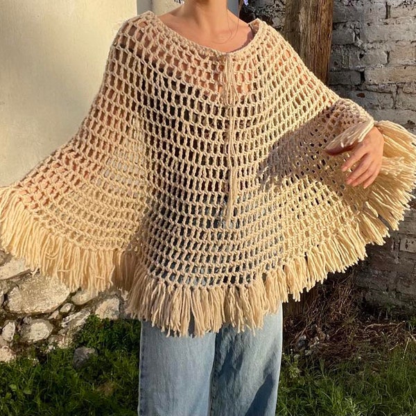 woolen poncho shawl