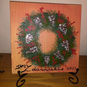 Personalized Christmas Wreath painting