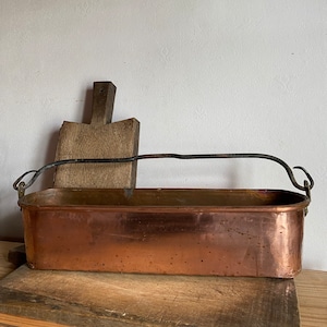 Antike Kupferpfanne, französischer Vintage, Kupferpflanzer, Kupferweinkühler Bild 1